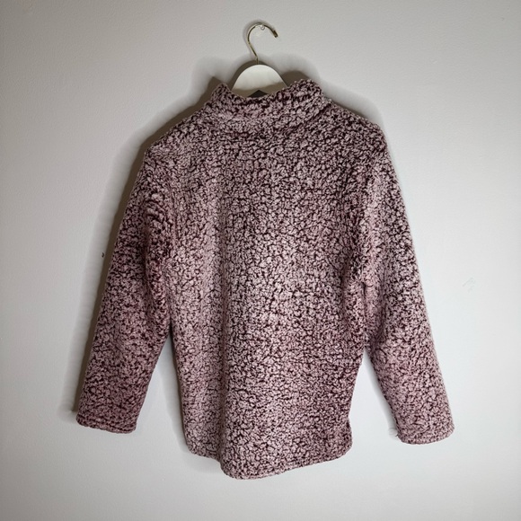 Love Tree | Cozy Maroon Sherpa/Teddy Quarter - Zip Pullover | Size Large - Picture 6 of 7